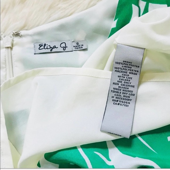 Eliza J Flutter Sleeve green Floral belted Dress - Picture 7 of 7